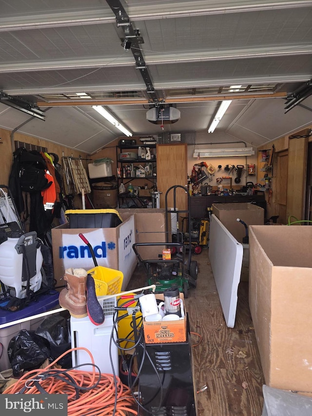 garage featuring a garage door opener