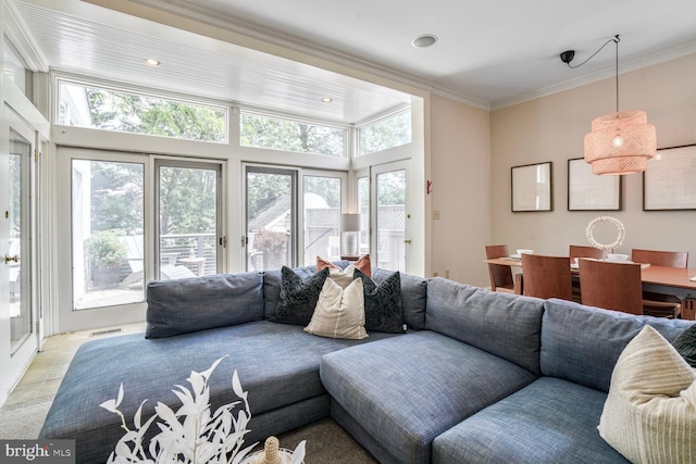 3707 Thornapple St, Chevy Chase, MD 20815 - living area featuring plenty of natural light and ornamental molding