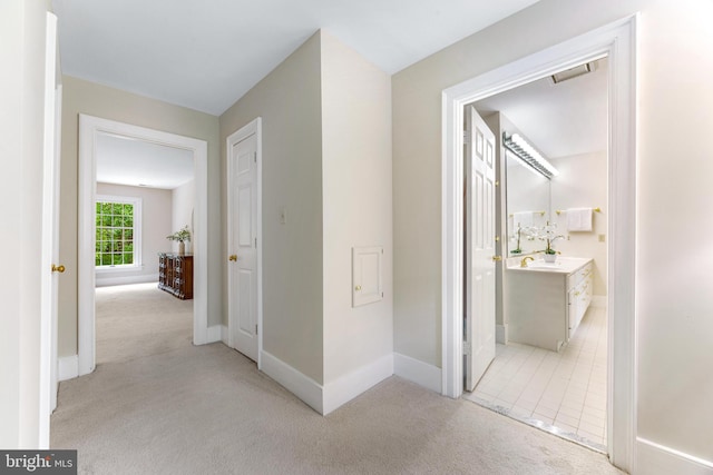 16909 Batchellors Forest Rd, Silver Spring, MD 20906 - corridor with light colored carpet and baseboards