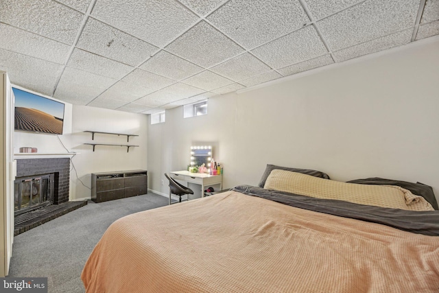 2908 Ruskin Ct, Abingdon, MD 21009 - bedroom featuring carpet, a fireplace, and baseboards