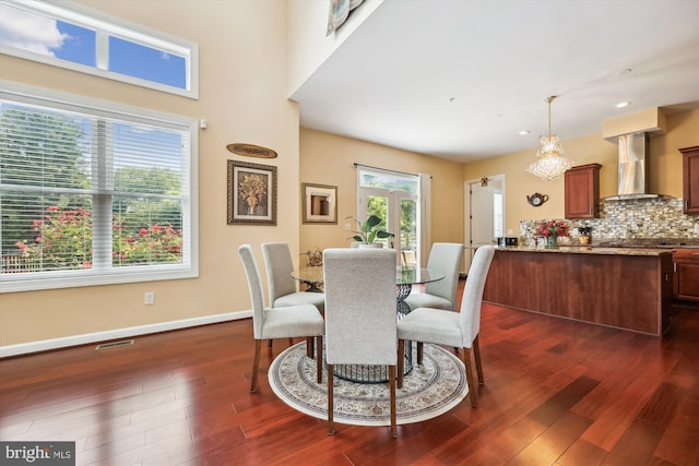 15613 Ancient Oak, North Potomac, MD 20878 - dining area featuring dark wood-type flooring, a chandelier, and recessed lighting