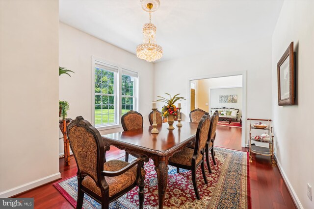 15613 Ancient Oak, North Potomac, MD 20878 - dining space featuring a chandelier and dark wood-style flooring