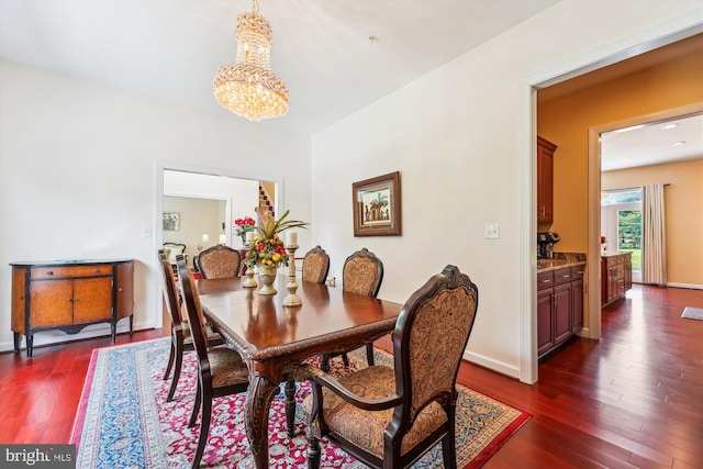 15613 Ancient Oak, North Potomac, MD 20878 - dining area featuring a chandelier and dark wood-style flooring