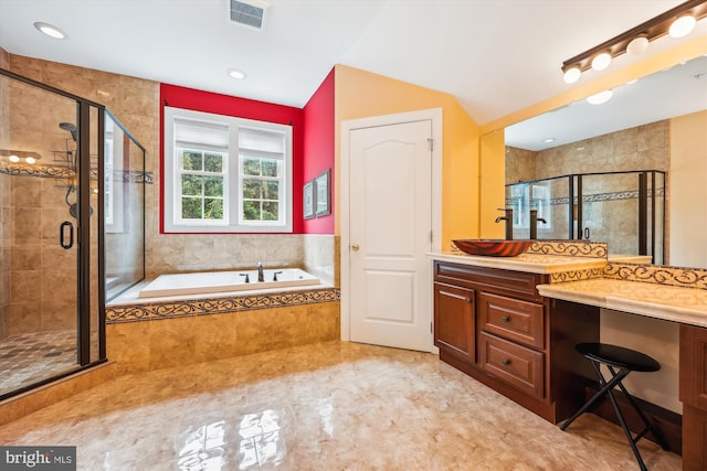 15613 Ancient Oak, North Potomac, MD 20878 - bathroom with a bath, a shower stall, and vanity