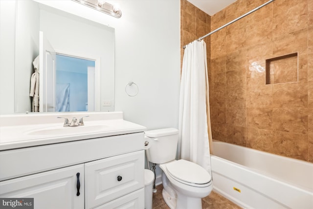 15613 Ancient Oak, North Potomac, MD 20878 - bathroom featuring vanity, shower / bathtub combination with curtain, and tile patterned floors
