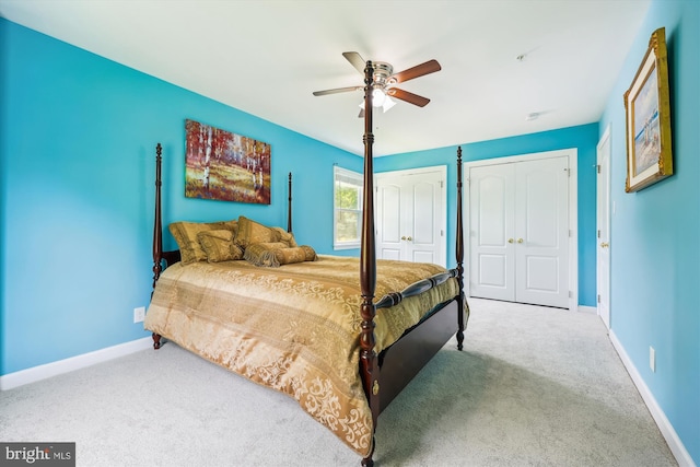 15613 Ancient Oak, North Potomac, MD 20878 - bedroom with carpet floors, two closets, and ceiling fan