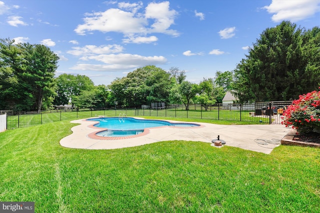 15613 Ancient Oak, North Potomac, MD 20878 - view of swimming pool featuring a fenced backyard, view of wooded area, and a patio area