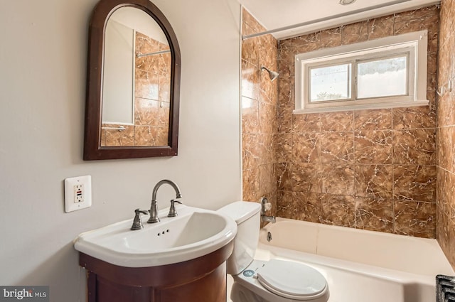 4904 Pembridge Ave, Baltimore, MD 21215 - full bath with toilet, a sink, and  shower combination