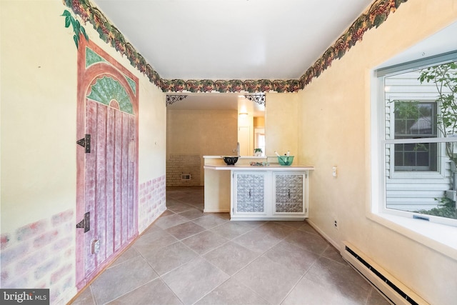 1213 Terrylynn Ct, Herndon, VA 20170 - bathroom with baseboard heating, vanity, tile patterned flooring, and baseboards