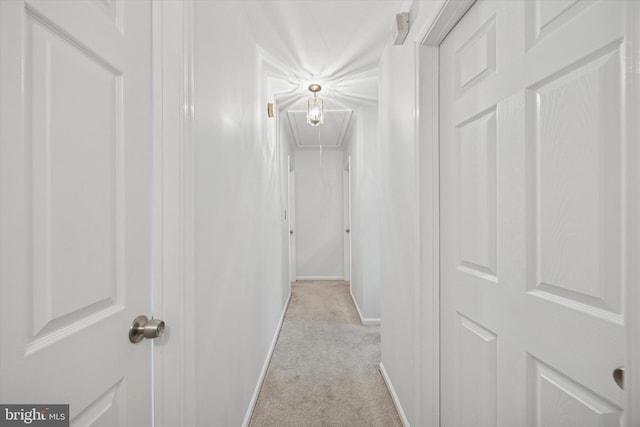 7 Quail Ct, Wilmington, DE 19810 - hall with attic access, light colored carpet, and baseboards