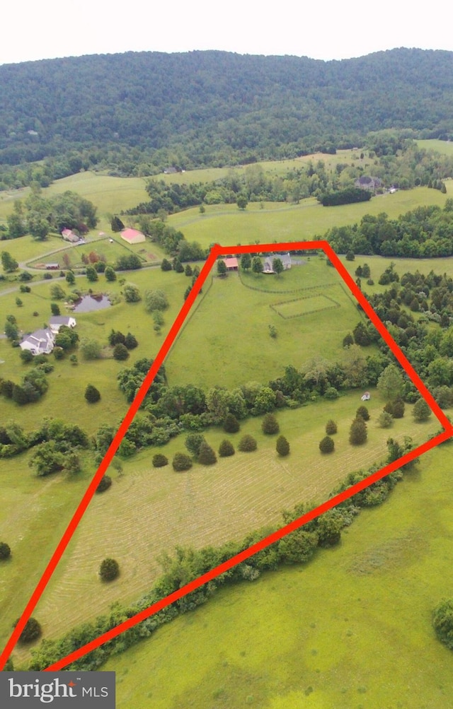 view of rural area with property parcel outlined