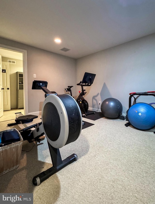 8 Fallbrook Ln, Glen Mills, PA 19342 - exercise room with carpet flooring, baseboards, and recessed lighting