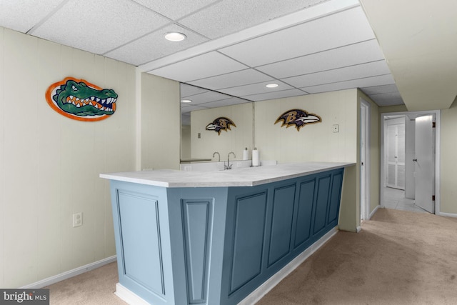 8313 Accotink Rd, Lorton, VA 22079 - bathroom featuring baseboards, a drop ceiling, vanity, and recessed lighting
