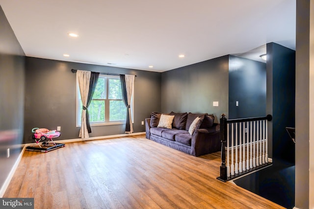 107 Arbutis Trl, Star Tannery, VA 22654 - living room featuring wood finished floors, baseboards, and recessed lighting
