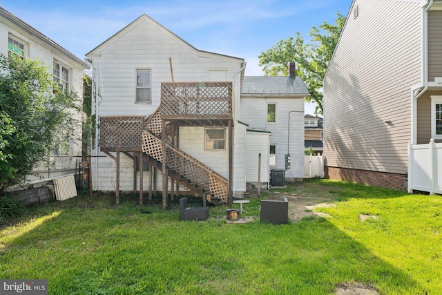 707 S Braddock St, Winchester, VA 22601 - rear view of property with stairs and central AC