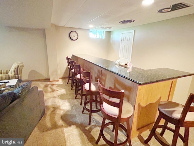 3603 Regency Dr, Reading, PA 19608 - indoor dry bar featuring recessed lighting and light tile patterned floors
