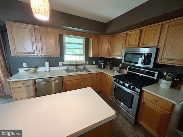 3603 Regency Dr, Reading, PA 19608 - kitchen with appliances with stainless steel finishes, a sink, and light countertops