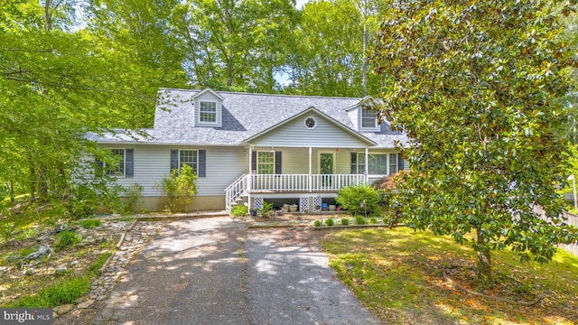 24130 Mcintosh Rd, Hollywood, MD 20636 - new england style home with covered porch and roof with shingles