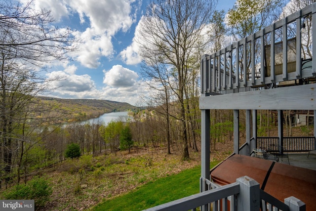 285 Cherry Heights Ln, Mc Henry, MD 21541 - view of yard with a deck with water view and a view of trees