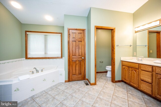 285 Cherry Heights Ln, Mc Henry, MD 21541 - full bathroom featuring a bath, vanity, toilet, and tile patterned floors