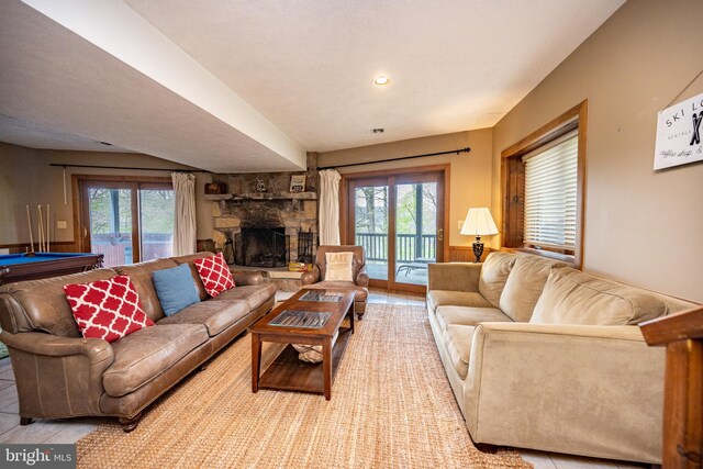 285 Cherry Heights Ln, Mc Henry, MD 21541 - living room featuring a fireplace, healthy amount of natural light, and pool table
