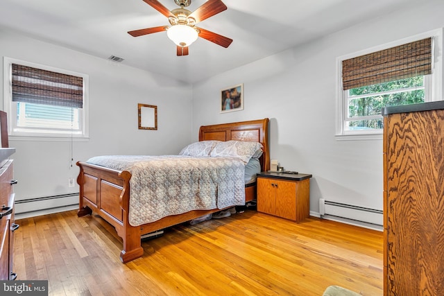 16 Bayberry Dr, Lanoka Harbor, NJ 08734 - bedroom featuring a baseboard radiator, multiple windows, and light wood-style flooring