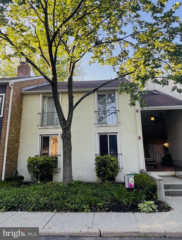 18 S Close, Moorestown, NJ 08057 - view of home's exterior featuring brick siding and a chimney