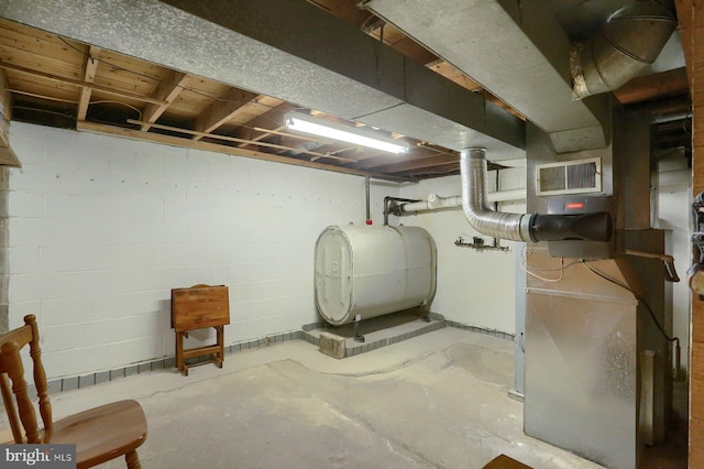337 W Perry St, Enola, PA 17025 - unfinished below grade area featuring heating fuel and concrete block wall