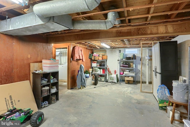 337 W Perry St, Enola, PA 17025 - unfinished below grade area with washer / dryer