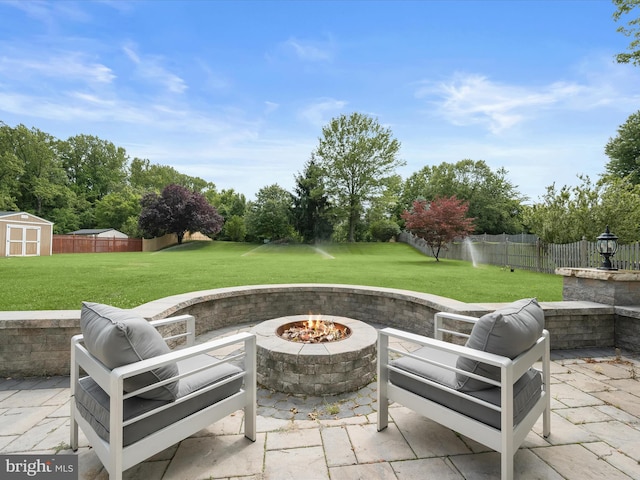 720 Cyprian Ct, Gambrills, MD 21054 - view of patio with an outdoor fire pit