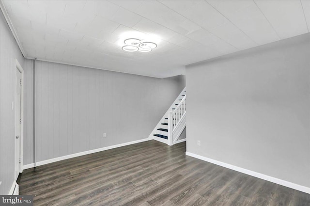 613 Minor St, Reading, PA 19602 - finished below grade area with wood finished floors, stairs, and baseboards
