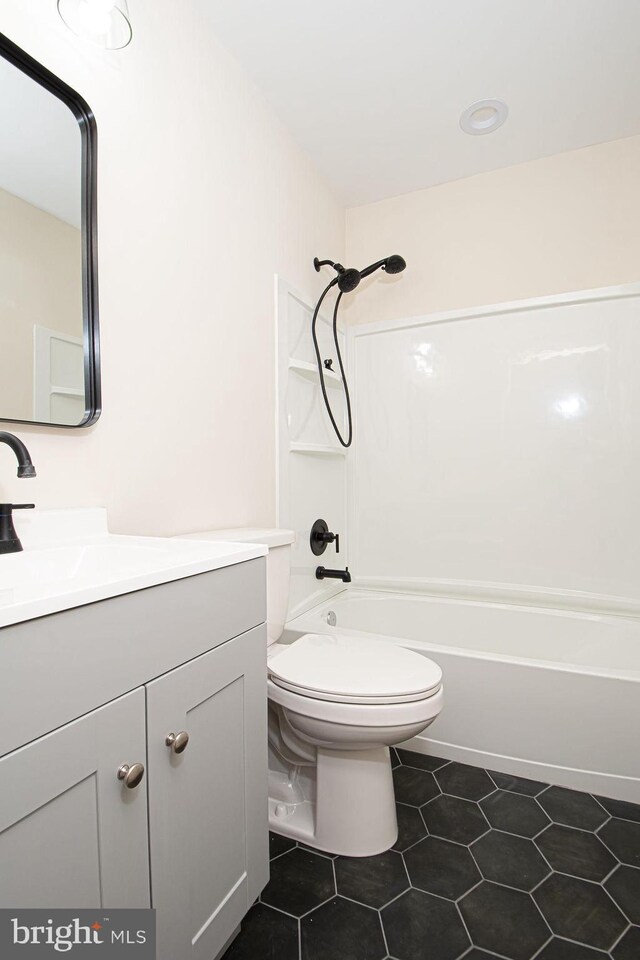771 Joans Quadrangle Rd, Front Royal, VA 22630 - full bathroom featuring toilet, vanity, shower / bathtub combination, and tile patterned floors
