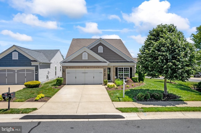 21 Whaleback Ln, Fredericksburg, VA 22406 - view of front facade with a front yard, concrete driveway, and an attached garage