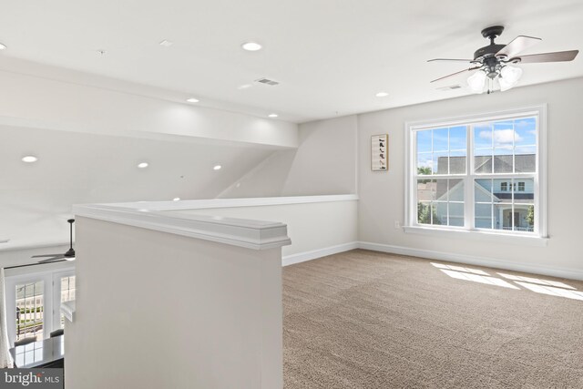 21 Whaleback Ln, Fredericksburg, VA 22406 - unfurnished room with ceiling fan, recessed lighting, light carpet, and baseboards