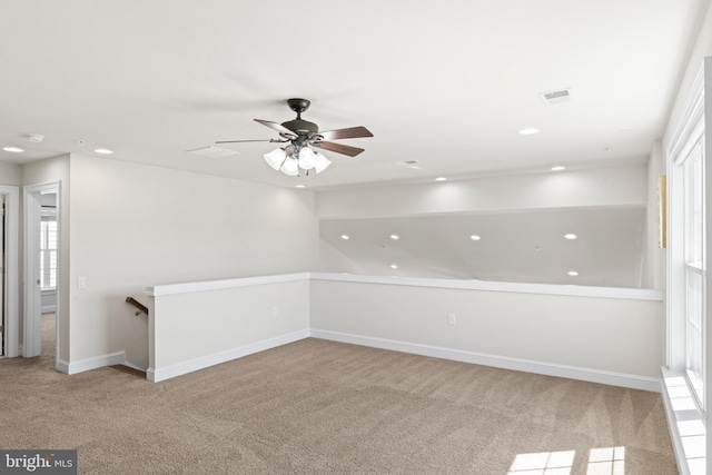 21 Whaleback Ln, Fredericksburg, VA 22406 - empty room featuring carpet floors, a ceiling fan, recessed lighting, and baseboards