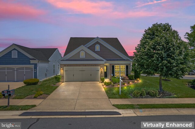 21 Whaleback Ln, Fredericksburg, VA 22406 - view of front of house featuring a yard, concrete driveway, and a garage