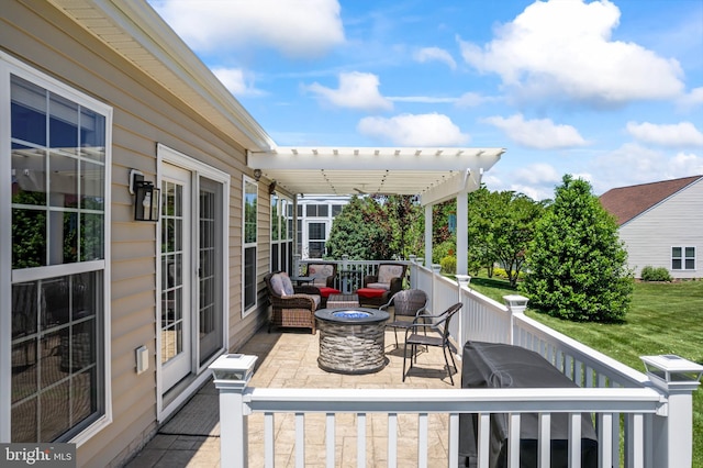 21 Whaleback Ln, Fredericksburg, VA 22406 - view of patio with a fire pit