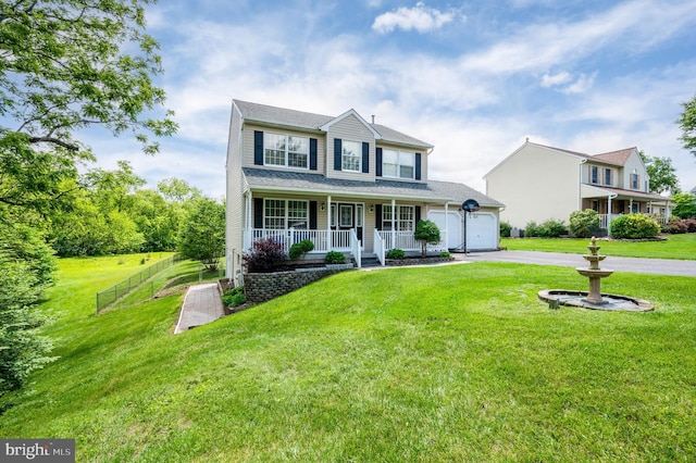 1533 Meadowview Dr, Pottstown, PA 19464 - view of front of house with a porch, a garage, and asphalt driveway