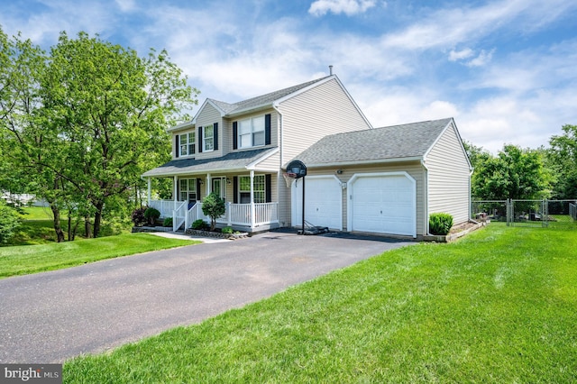 1533 Meadowview Dr, Pottstown, PA 19464 - view of front facade featuring covered porch, a garage, driveway, and a shingled roof