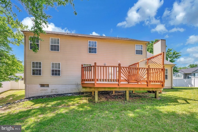 24 Cross Cut Ln, Fredericksburg, VA 22405 - back of property featuring a deck and a chimney