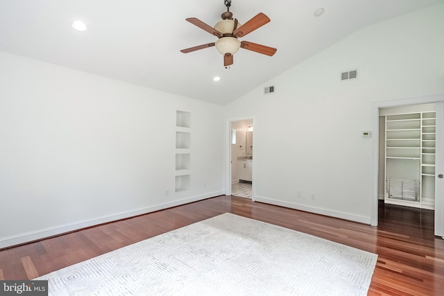 5923 Westridge Ct, Alexandria, VA 22310 - unfurnished bedroom featuring wood finished floors, a spacious closet, baseboards, recessed lighting, and ensuite bath