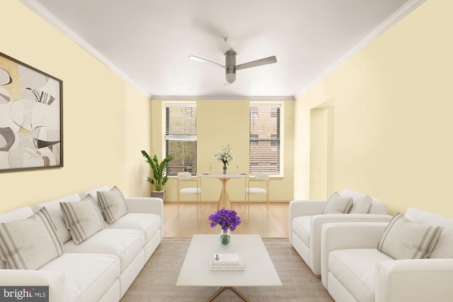 2633 Adams Mill Rd NW Unit 103, Washington, DC 20009 - living room with ceiling fan and ornamental molding