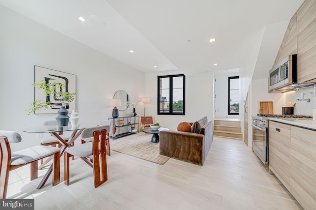 2907 Newark St NW, Washington, DC 20008 - living room featuring light wood-style flooring and recessed lighting