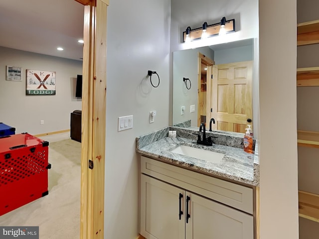 966 Fork Run Trl, Mc Henry, MD 21541 - bathroom featuring recessed lighting, vanity, and baseboards