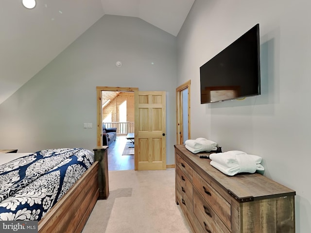 966 Fork Run Trl, Mc Henry, MD 21541 - bedroom featuring high vaulted ceiling and light carpet