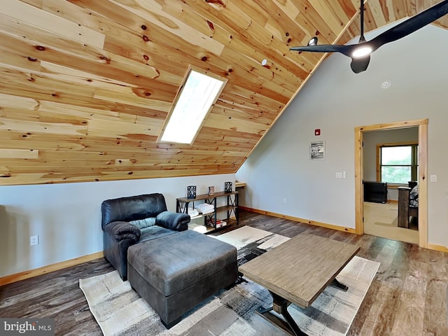 966 Fork Run Trl, Mc Henry, MD 21541 - sitting room with vaulted ceiling, wood ceiling, wood finished floors, and baseboards