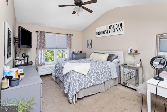 14 Barclay Ct, Bordentown, NJ 08505 - bedroom with carpet floors, vaulted ceiling, and ceiling fan