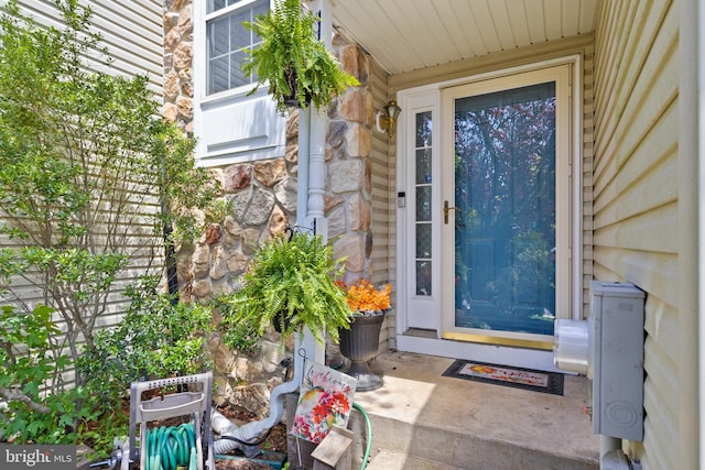 14 Barclay Ct, Bordentown, NJ 08505 - doorway to property with stone siding