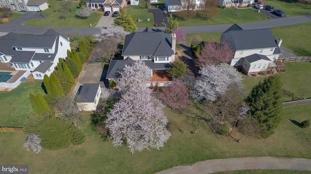 aerial view of residential area
