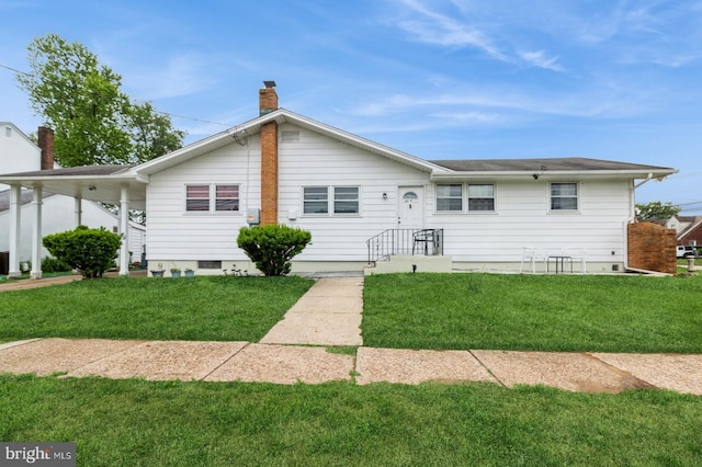 6402 Browning Rd, Pennsauken, NJ 08109 - view of front of property featuring a front yard and a chimney